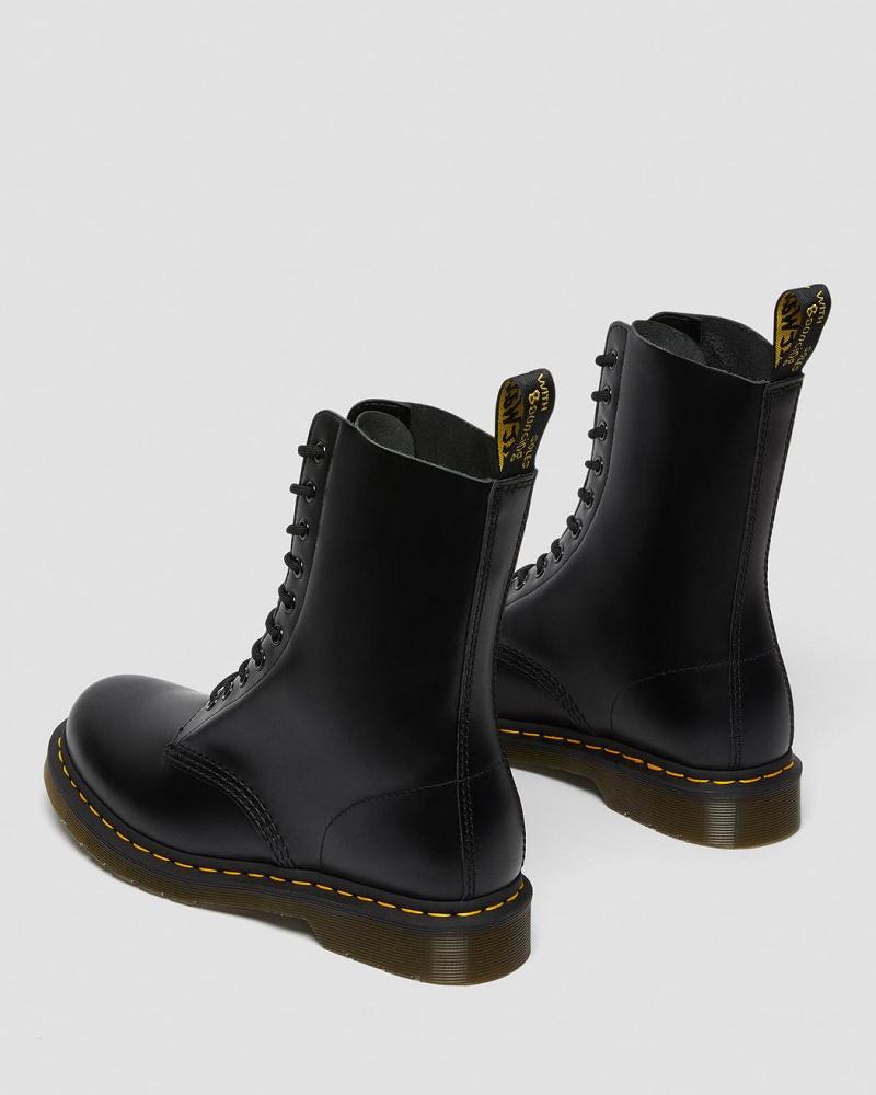 Men's Dr Martens 1490 Smooth Leather Mid Calf Ankle Boots Black | AU 416DFM